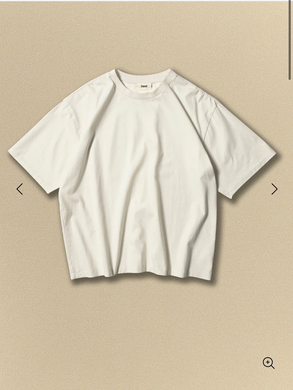 Elwood oversized core tee Cotton Crew Neck T-Shirt - White - Picture 1 of 1
